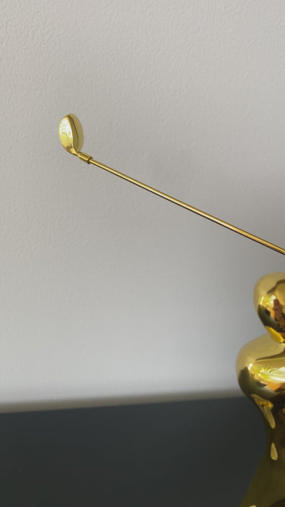 Modern Gold Golf Swing Trophy on Crystal Base